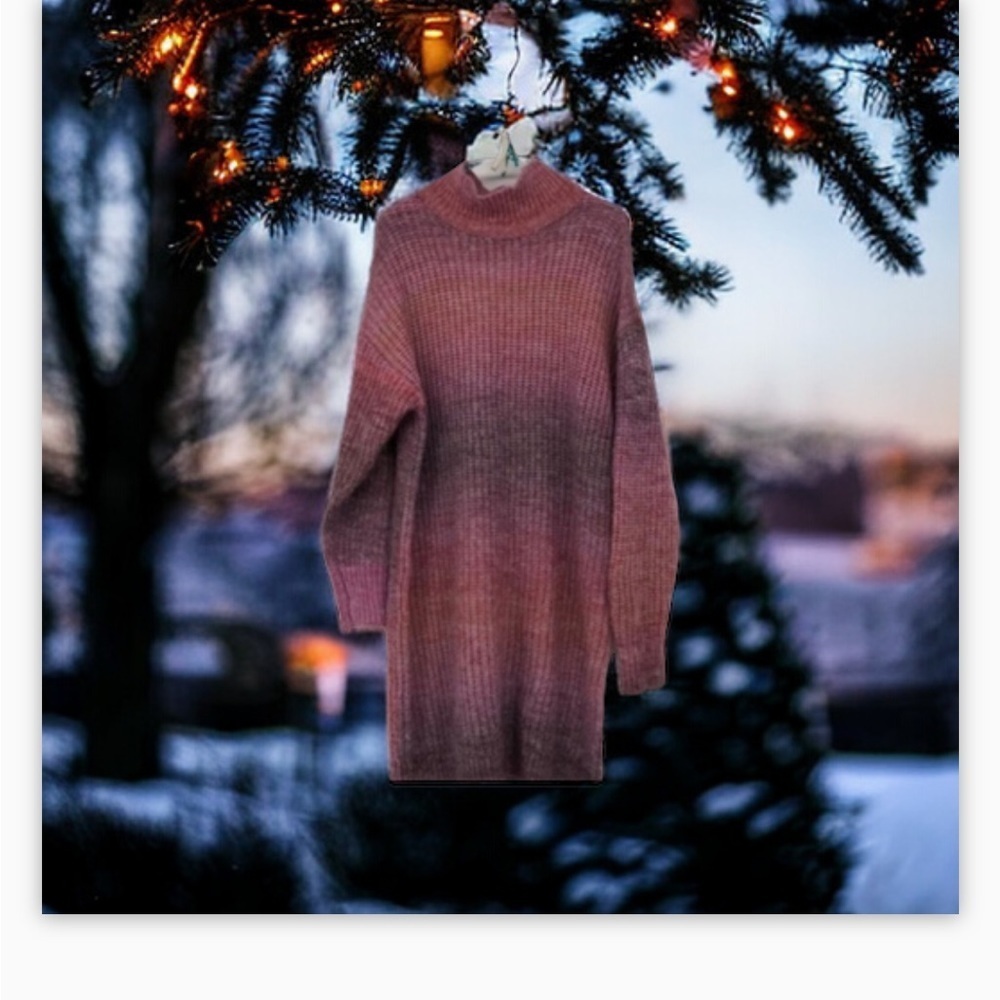 Twik by Simon- A Neutral Pink Knitted Mockneck Sweater Dress Sz M-Cosy -NWOT - Picture 6 of 15